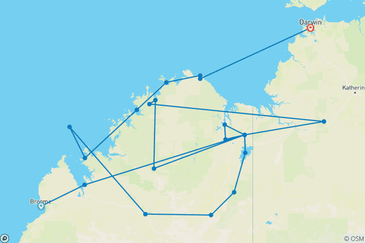 Map of Kimberley Complete with Kimberley Coastal Expedition Broome → Darwin (2027)