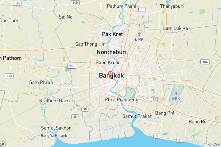 Carte du circuit Bangkok Discovery 5 jours - Marchés flottants et saveurs de la Thaïlande