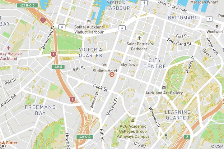 Carte du circuit Sky High Auckland : Escapade sur l'île et saut d'adrénaline 4 jours