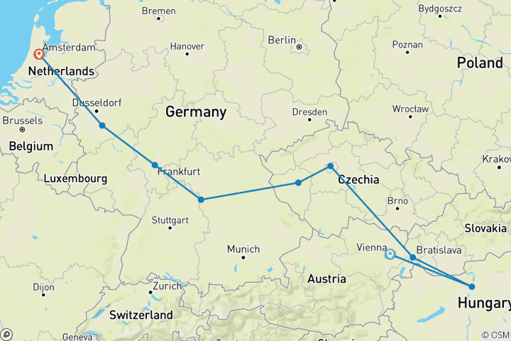 Carte du circuit Le charme de l'Europe