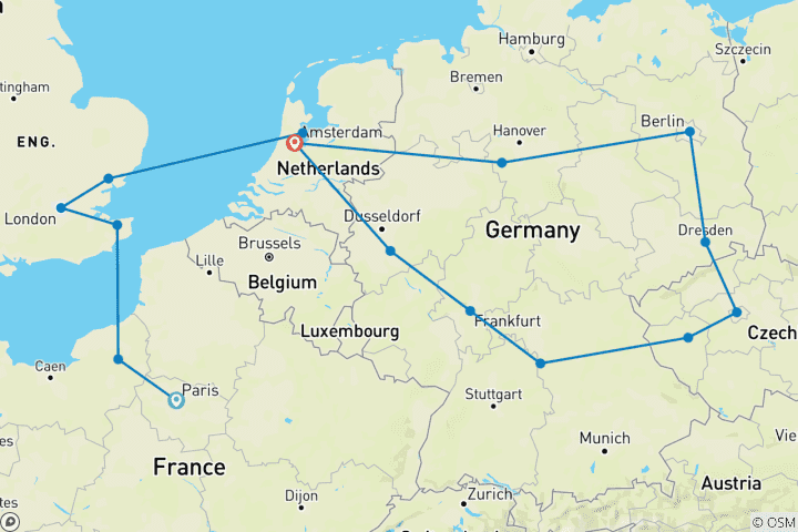 Map of Round Europe GO