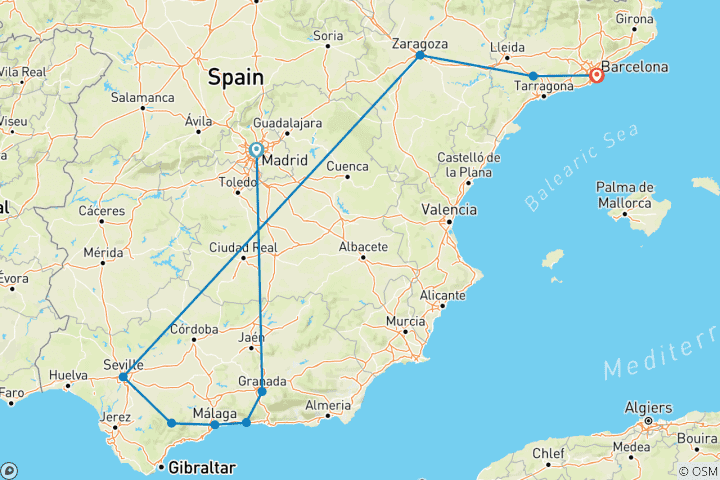 Carte du circuit Espagne classique GO