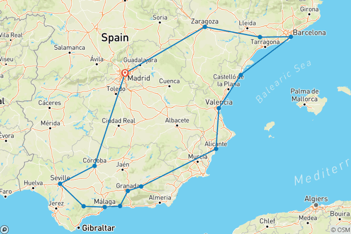 Carte du circuit L’anneau espagnol