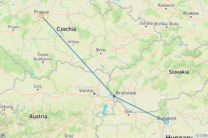 Kaart van Oostelijke hoofdsteden GO