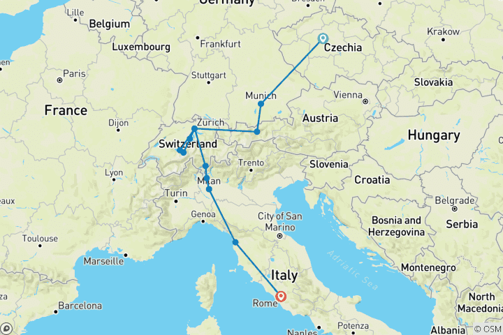 Carte du circuit Majestic Europe