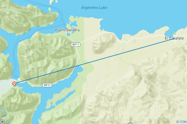 Kaart van Wilde paden in El Calafate