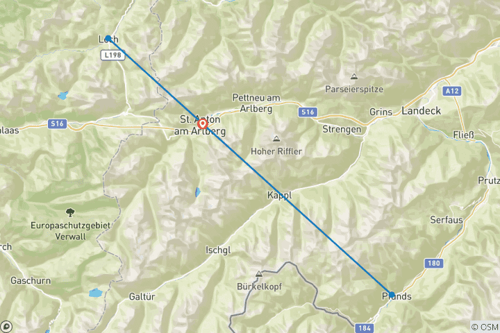 Karte von Best of Arlberg Trail (4 Tage)