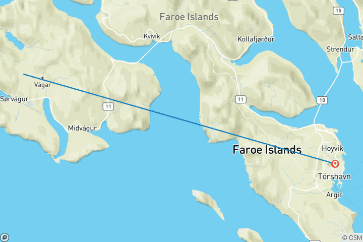 Carte du circuit Retraite aux îles Féroé (5 jours)