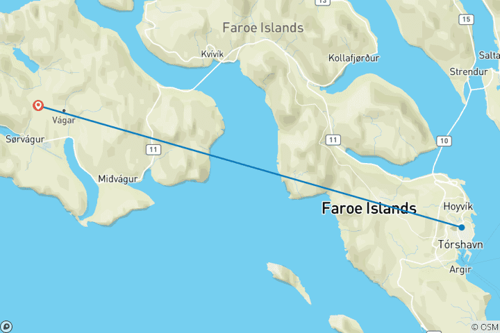 Carte du circuit Visite de la ville de Tórshavn (5 jours)
