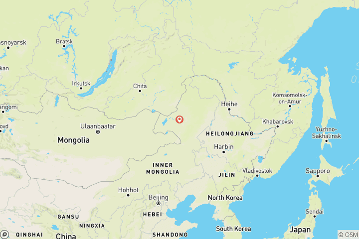 Carte du circuit 6 jours Découverte de Hulunbuir avec rencontres avec des rennes (Guide privé et chauffeur) Circuit familial personnalisable