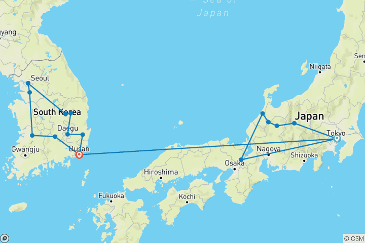 Kaart van Eeuwig Japan en Korea