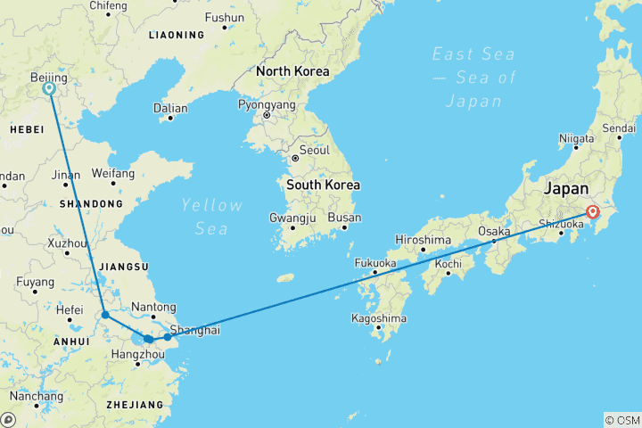 Karte von Asiatisches Dreieck (6 Destinationen)