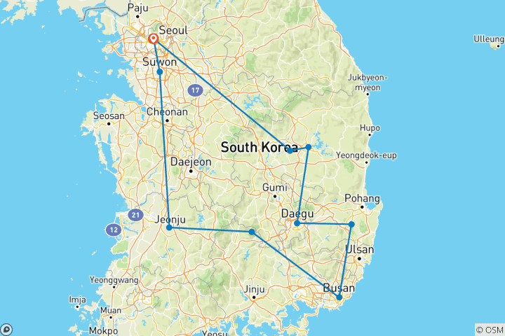 Carte du circuit Corée complète