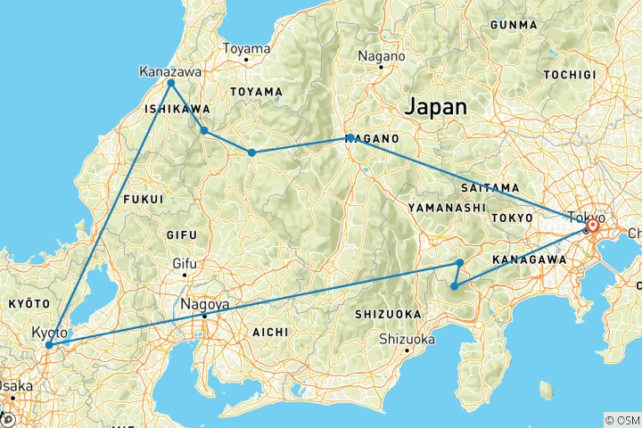 Kaart van Schoonheden van Japan