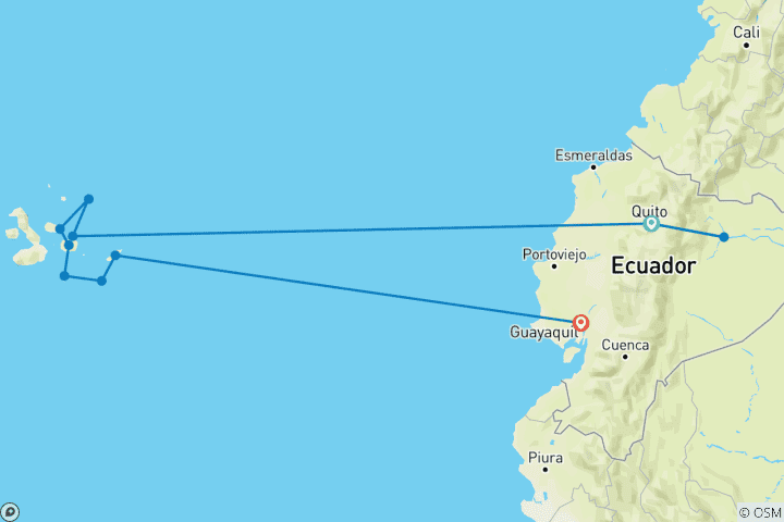 Carte du circuit Galapagos et Amazonie (Archipel I)