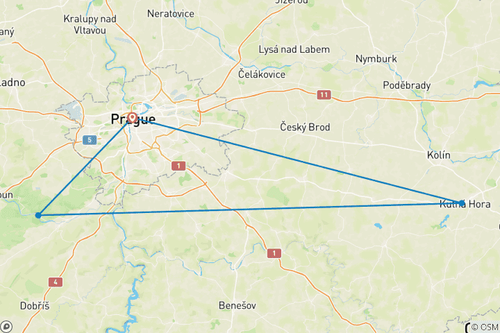 Karte von Mittelalterliches Prag Familienabenteuer - 7 Nächte