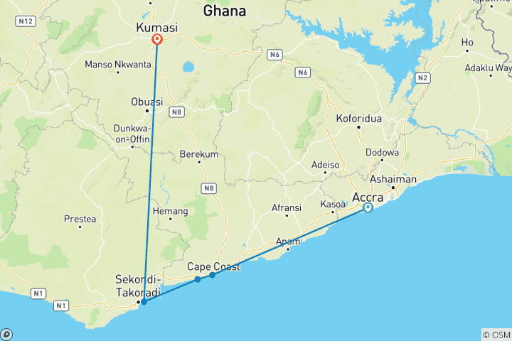 Kaart van 10 Daagse Forten en Kastelen Dungeon Tour