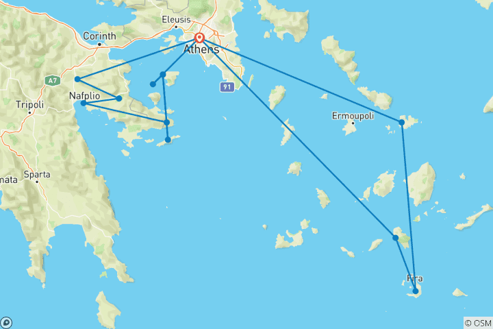 Carte du circuit Incroyable Grèce