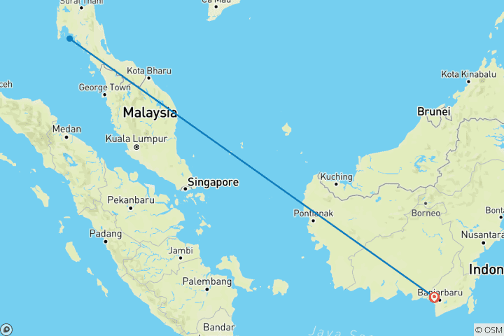 Carte du circuit Aventure de 5 jours en Indonésie : Expérience à Banjarmasin et Loksado