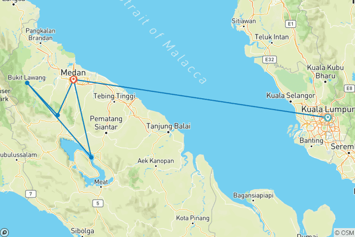 Kaart van Sumatra & Maleisië: klaar om rond te hangen met orang-oetans?