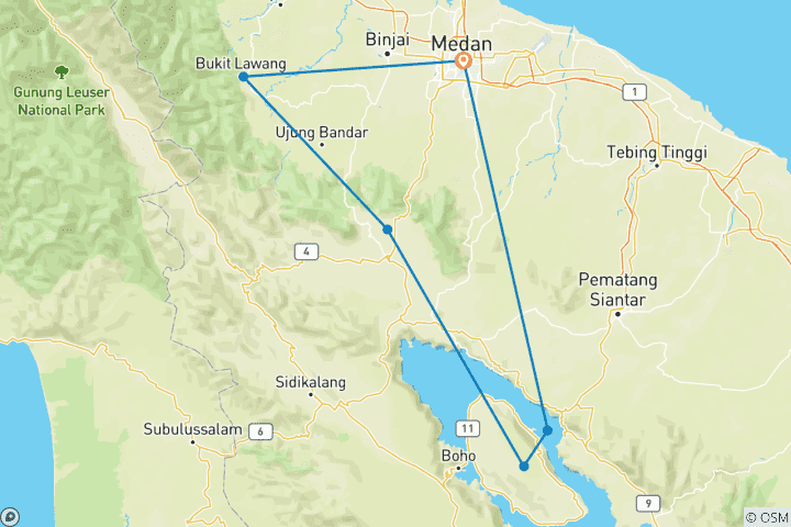 Kaart van Wild Sumatra: Klaar om rond te hangen met orang-oetans?