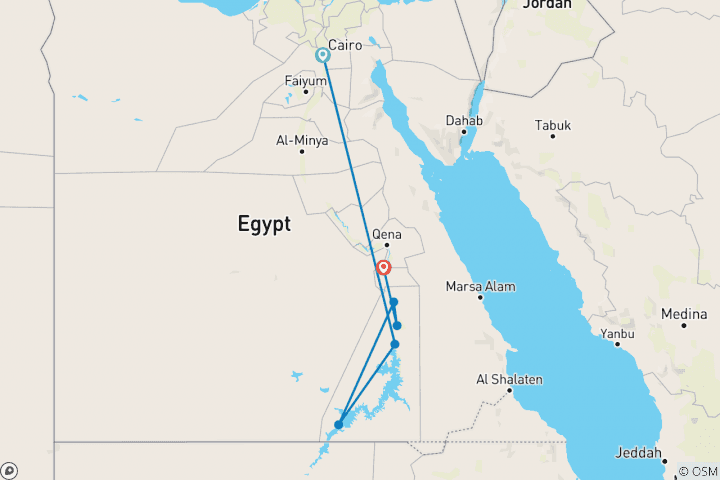 Map of Egypt: Alexandria to Aswan