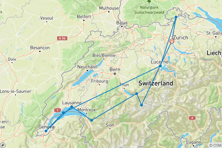 Map of Family Trip: Winter Switzerland for Little and Big Adventurers