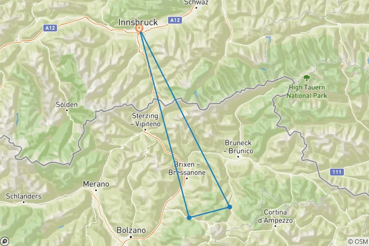 Map of Winterparadies in den Dolomiten: Alta Badia und Sella Ronda