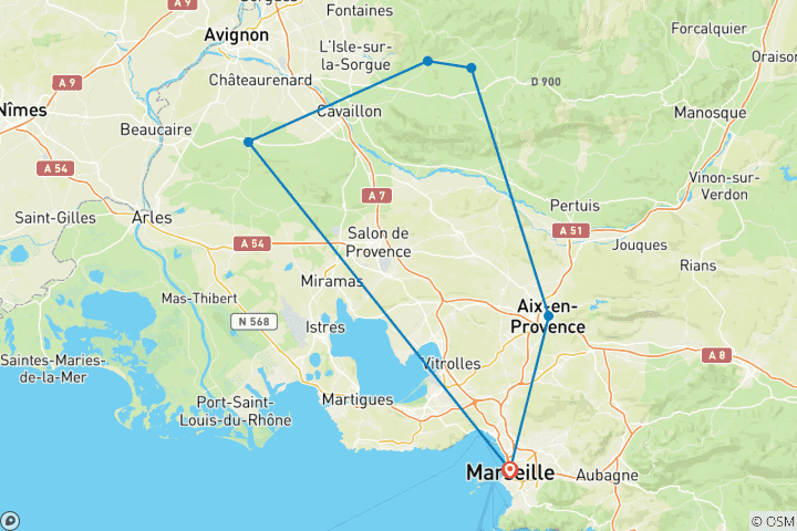 Carte du circuit Circuit mère et fille en Provence (réservé aux femmes)