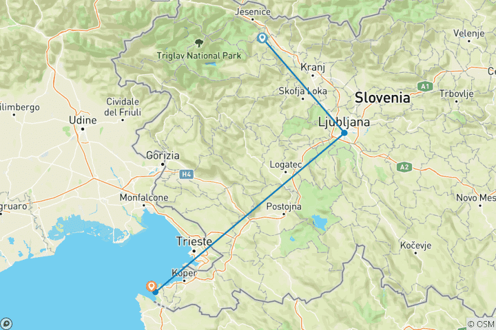 Kaart van Schatten van Slovenië