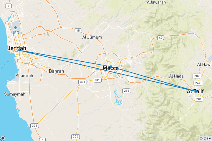 Map of Saudi Arabia Expedition - Asir Adventure