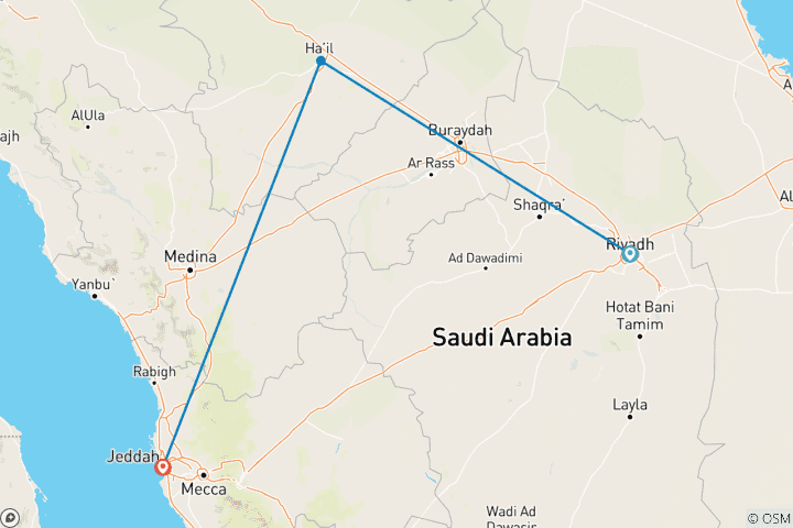 Map of Saudi Arabia Highlights
