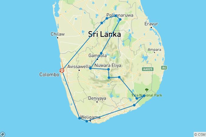 Map of Discover Sri Lanka