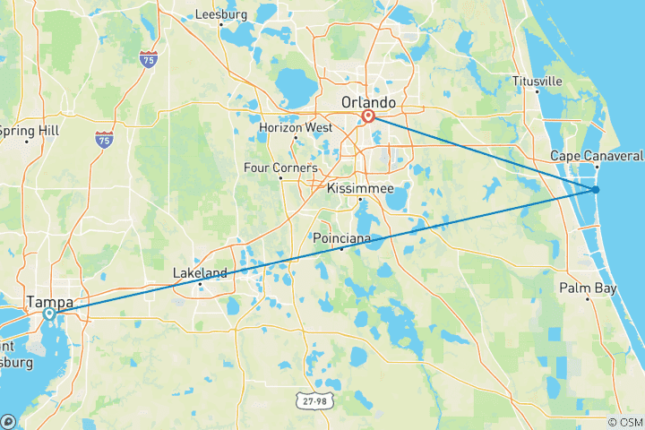 Carte du circuit Aventure en famille dans le Sunshine State : Les plus grandes attractions de Floride