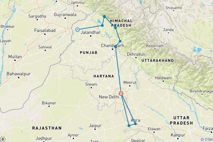 Map of Foothills of the Himalaya