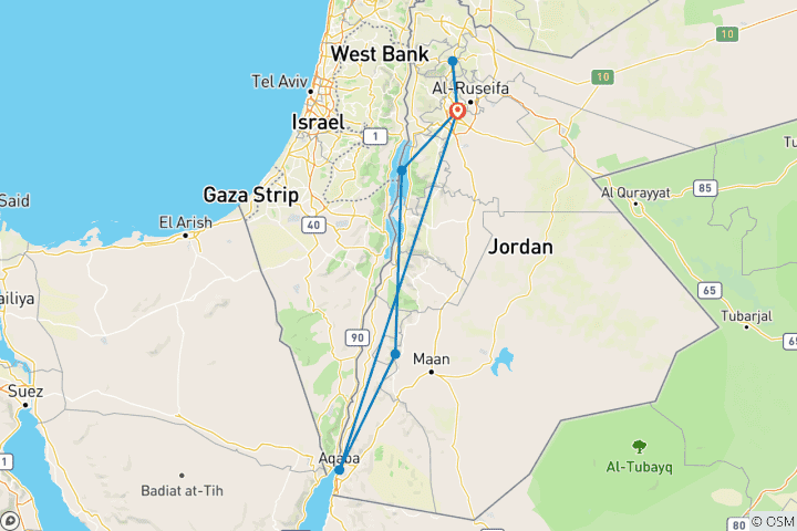 Map of Glanzlichter Jordaniens