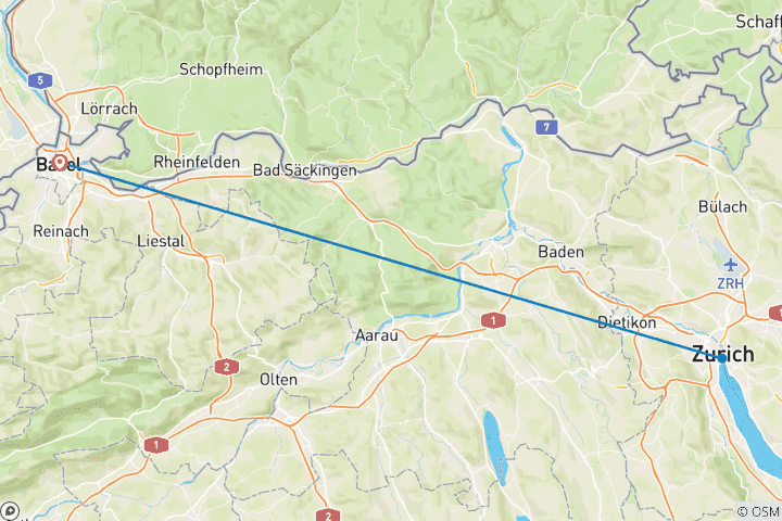 Carte du circuit Un rêve de Noël à Bâle et à Zurich