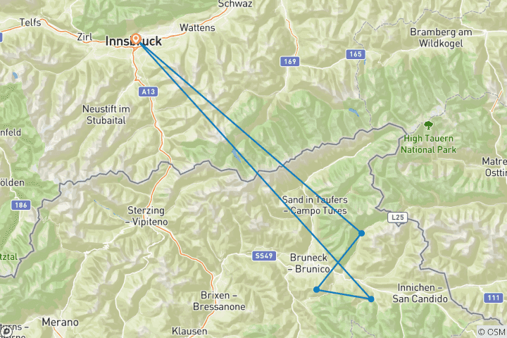 Carte du circuit Après-ski Kronplatz Tour