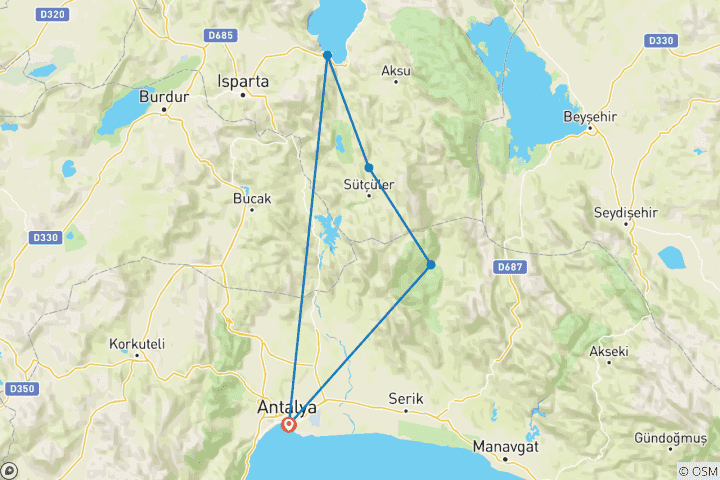 Karte von Paulusweg - Wandern im Taurusgebirge (8 Tage)