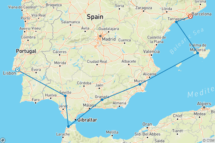 Mapa de Descubrir España y Portugal