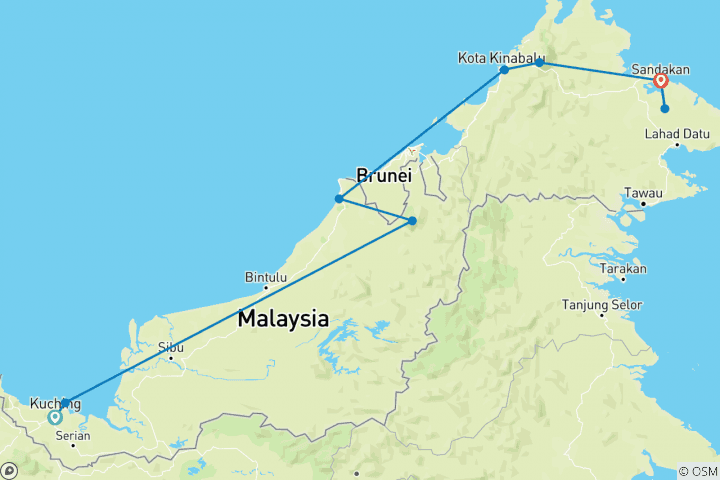 Map of Borneo Wildlife Discoverer