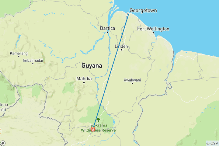 Map of The Greenheart Tour 3 Days / 2 Nights