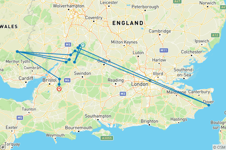 Mapa de Recorriendo el Camino de los Cotswolds (12 días) (12 días)