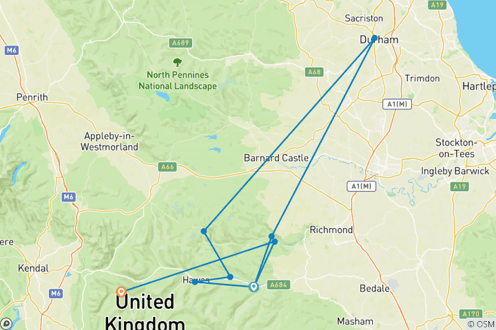 Map of Wandern auf dem James-Herriott-Weg (6 Tage)
