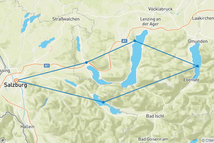Mapa de 7 lagos ida y vuelta (8 días)