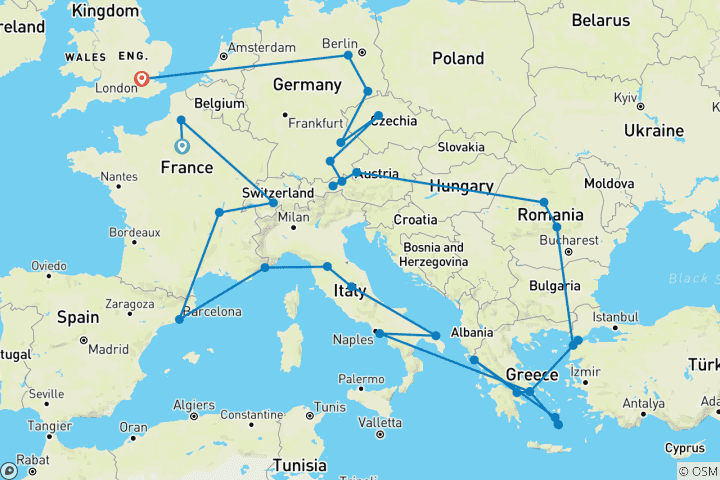 Mapa de Ultimate European (Más Islas Griegas, Comienza en París)