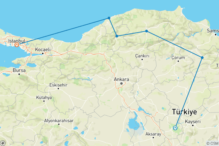 Carte du circuit Hattusa et Black Sea Explorer