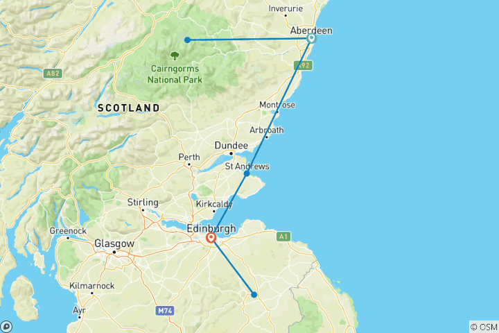 Carte du circuit L'ancien Est de l'Écosse