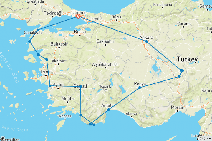 Carte du circuit Les points forts de la Turquie