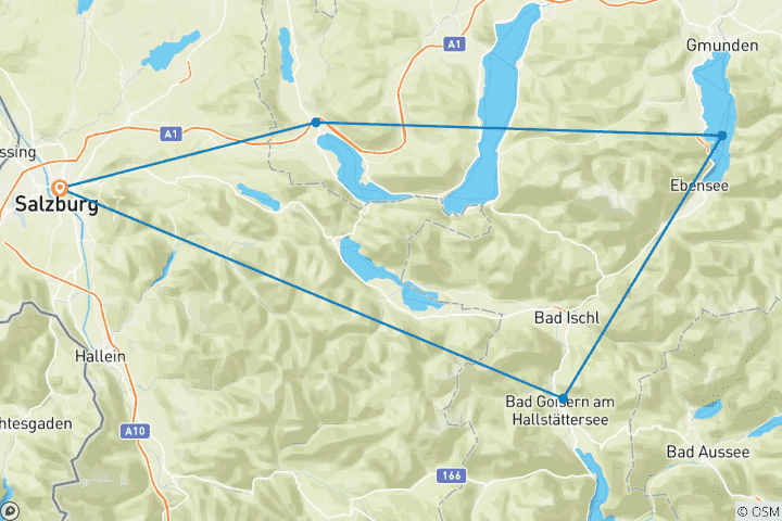 Mapa de Salzkammergut - 5 días - 10 lagos (5 días)